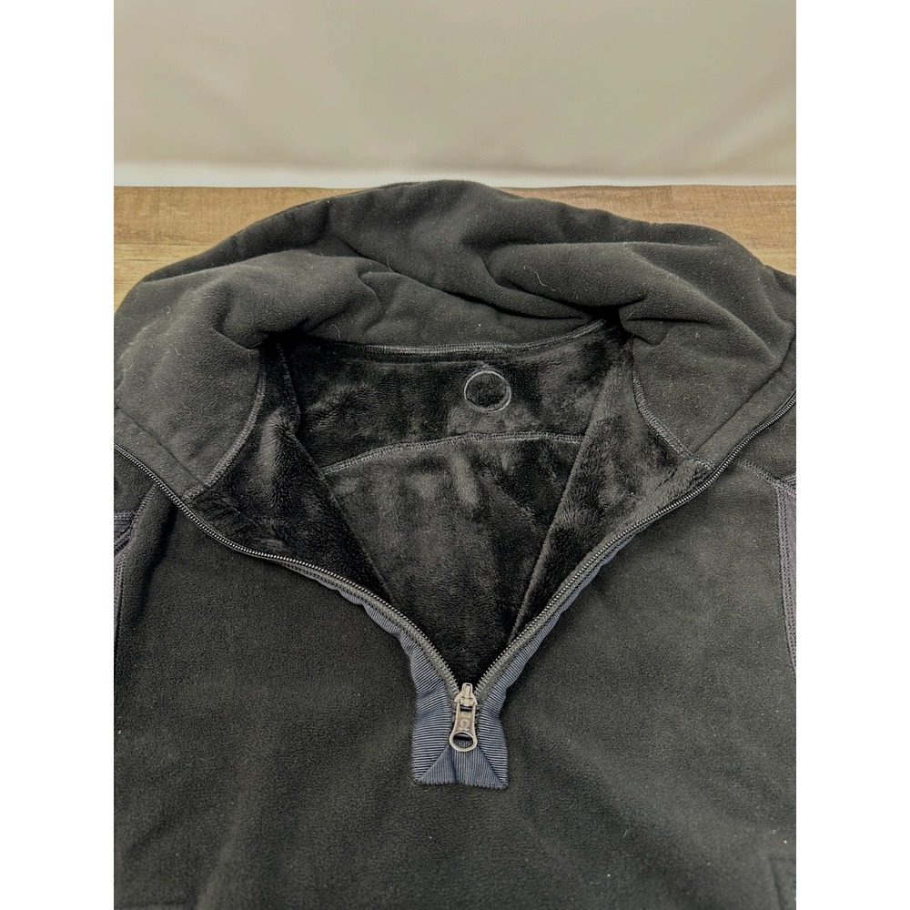 LULULEMON Post Chaturanga 1/2 Zip Pullover Sweatshirt Fleece‎ Jacket Black Sz 4 - Picture 8 of 14
